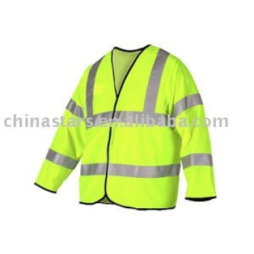 High visibility reflective safety jerkin long sleeve